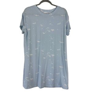 BP. Sz S Women's Blue White Printed Design Short‎ Sleeve Night Gown PJs